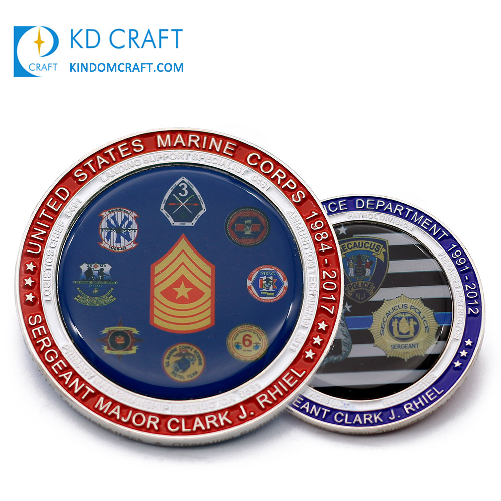 Custom metal 3d enamel commemorative navy marine challenge coin
