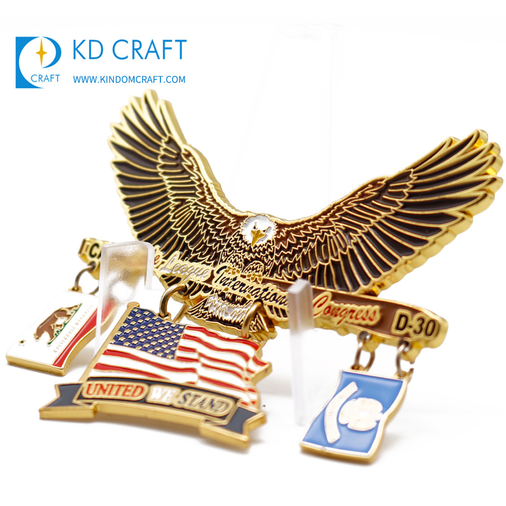 Custom Lapel Pin metal 3d enamel military sheriff metal eagle security Pin badge