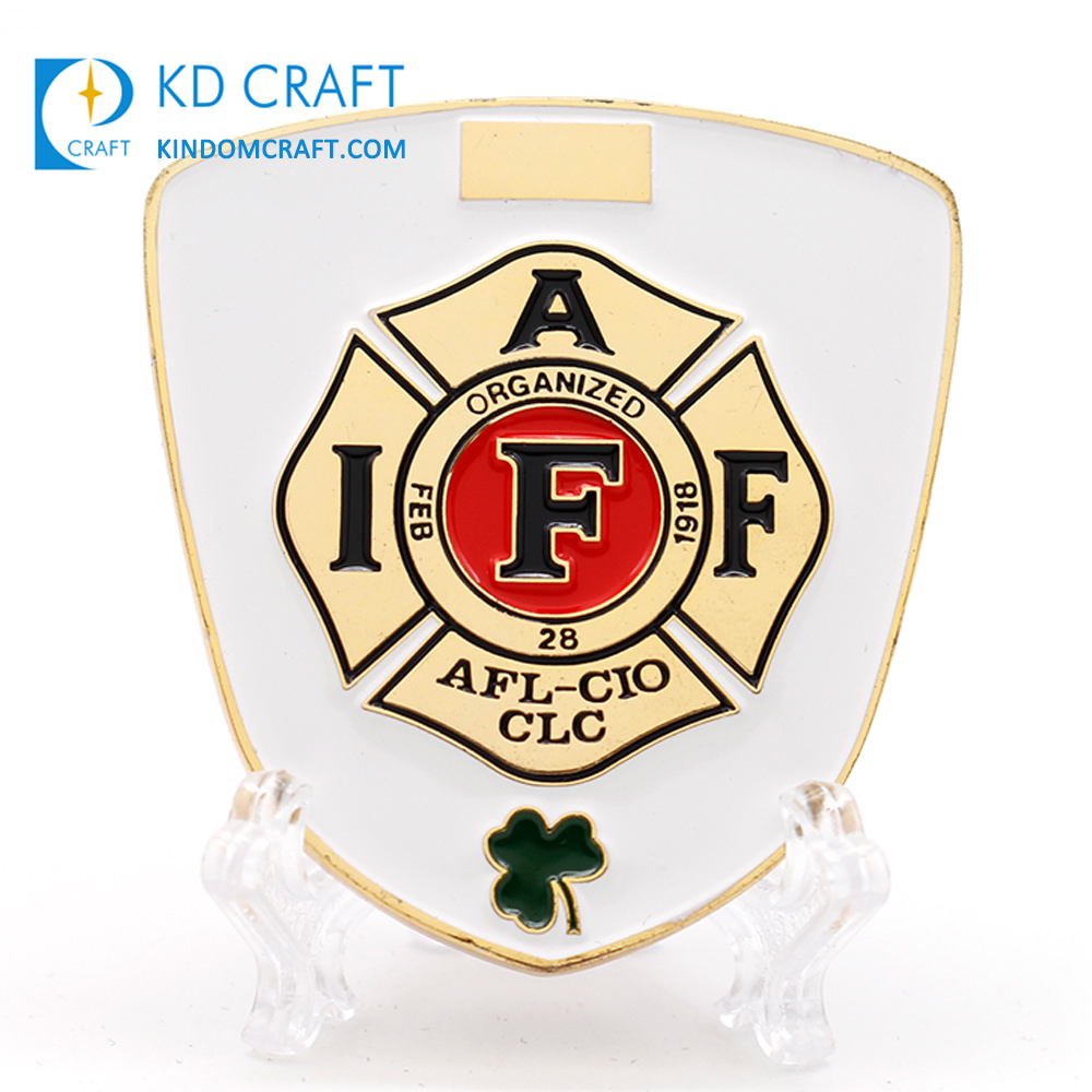 3D soft enamel fire fighter dept challenge coin