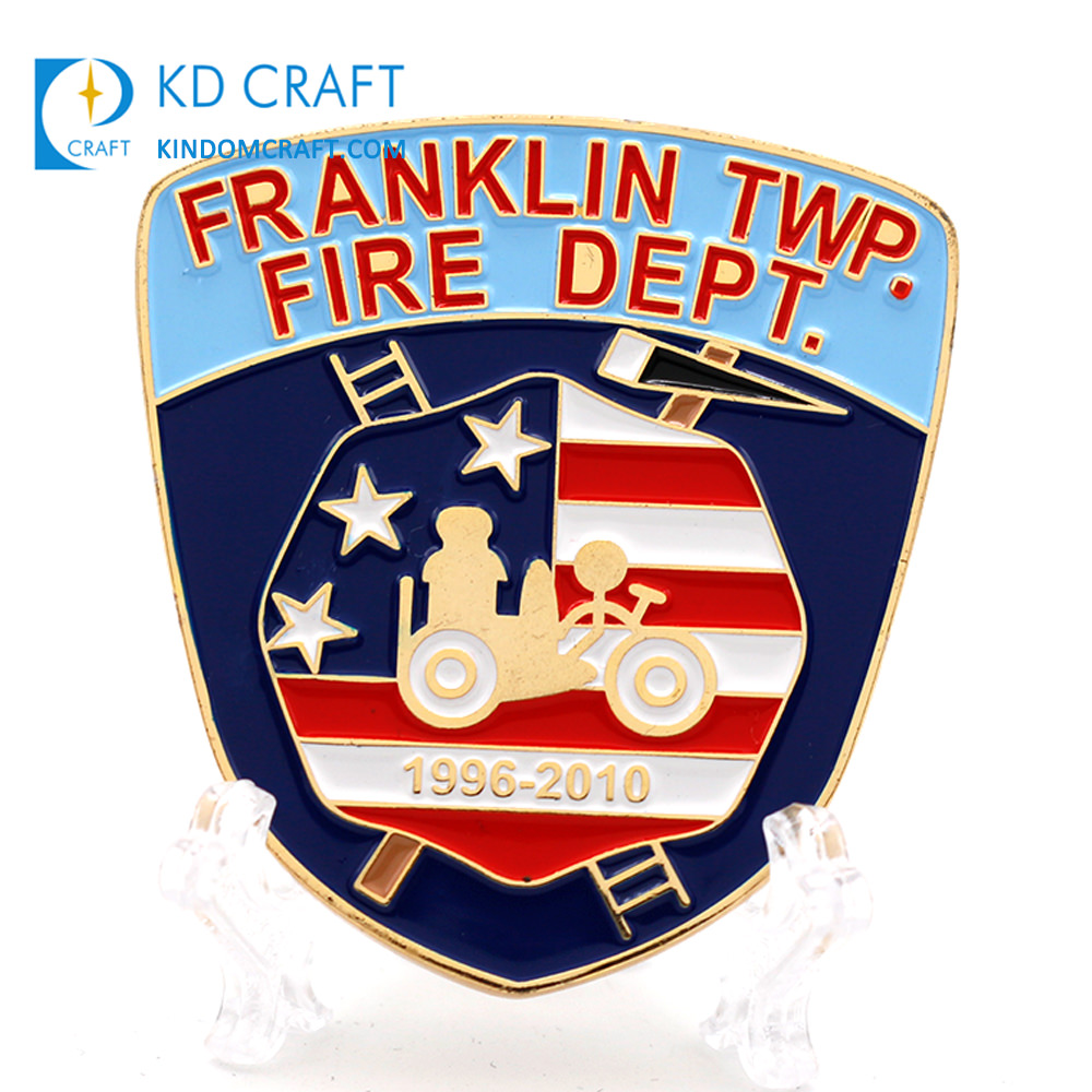 Custom 3D enamel epoxy fire department firefighter challenge coins