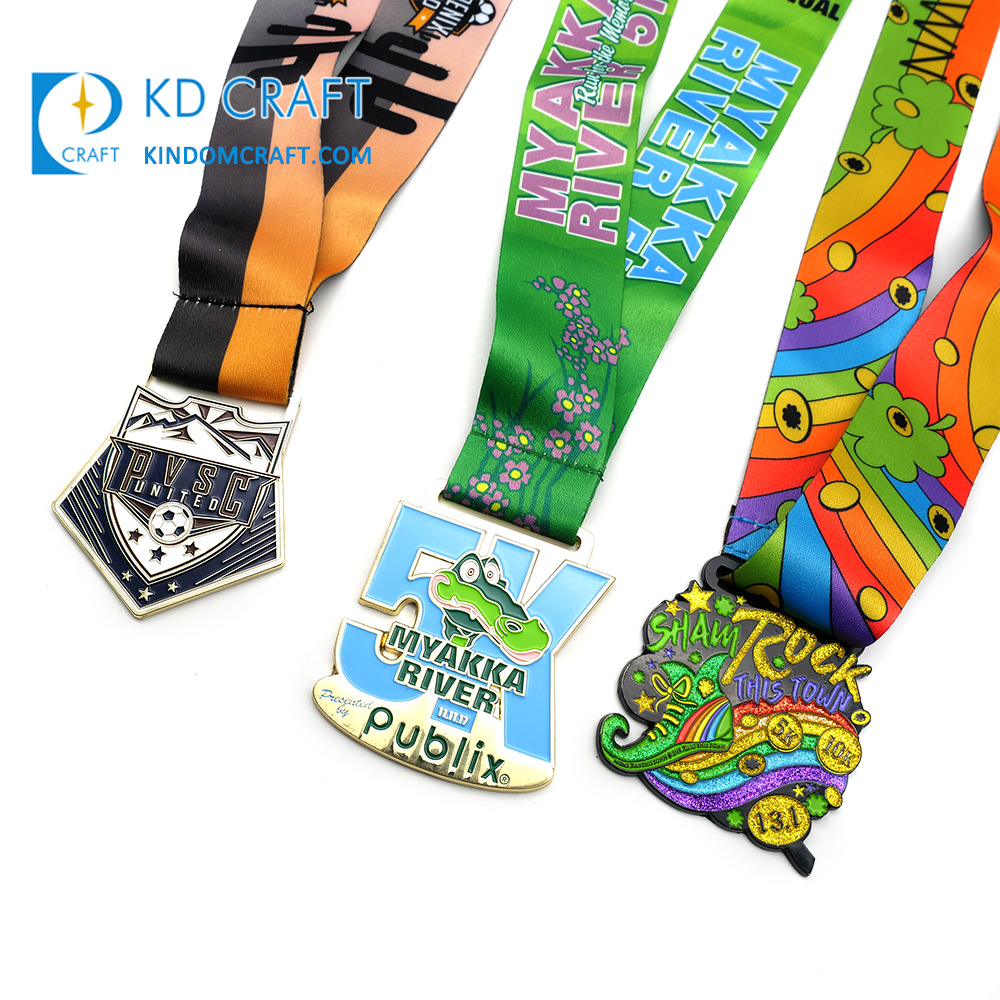 Custom design heat transfer neck strap dye sublimation printed ribbon medal lanyard