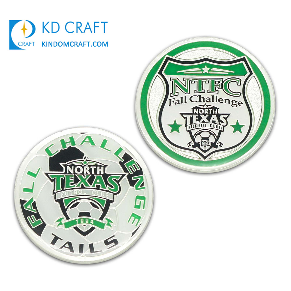 Custom metal zinc alloy team sport coin soccer football challenge coin