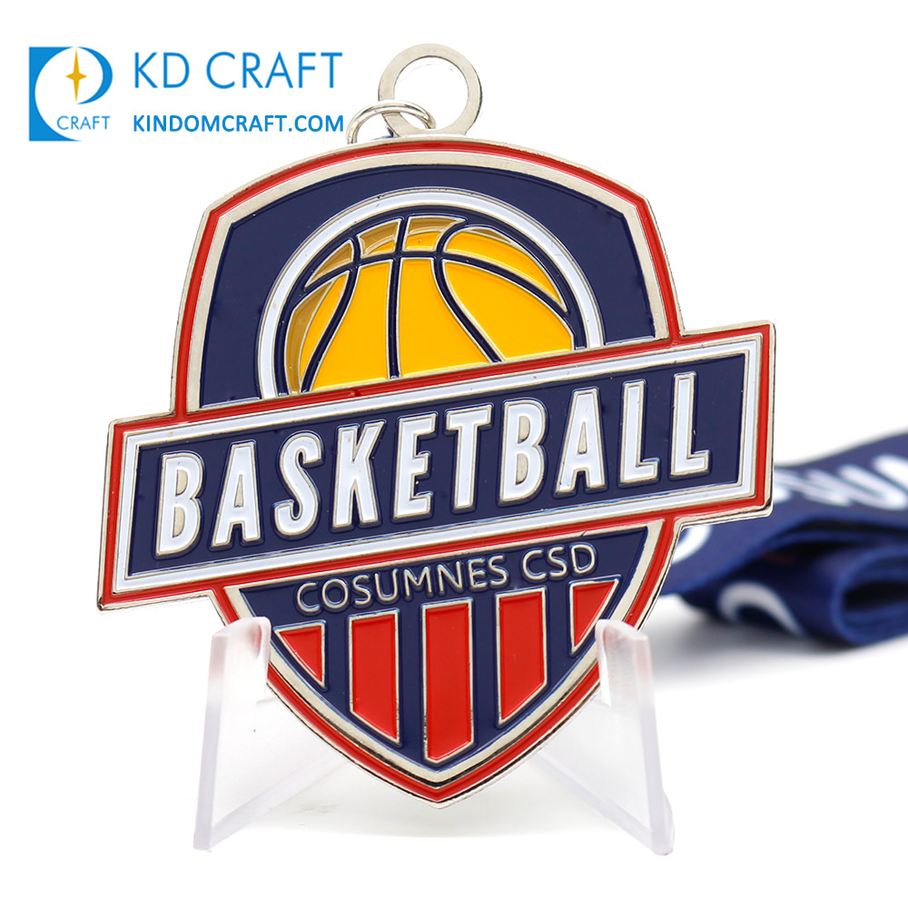 Custom metal 3D effect medal soft enamel sports basketball medal