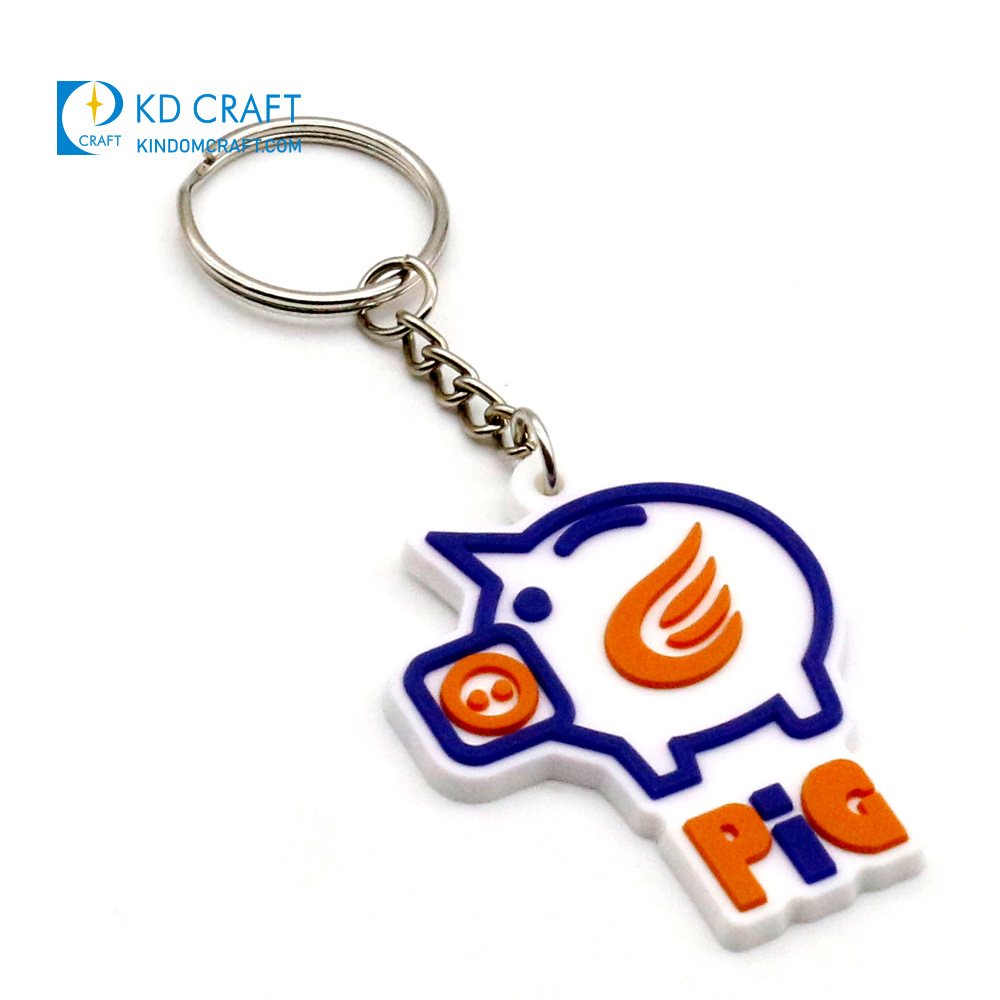 Cute Cartoon Fly Pig PVC Keychain